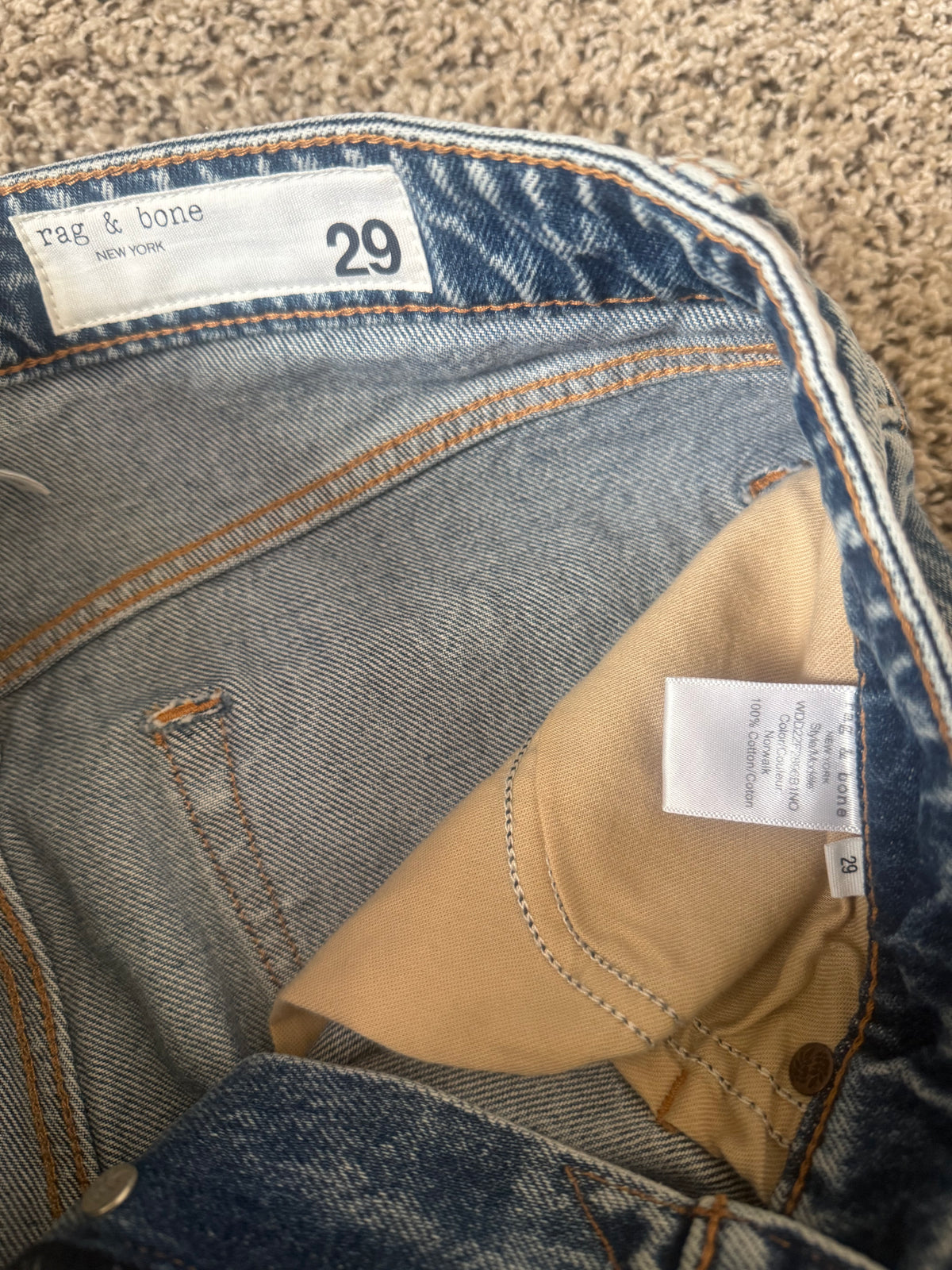 Rag & Bone 100% Cotton Women's Size 29 Norwalk Nina High-Rise Ankle Cigarette