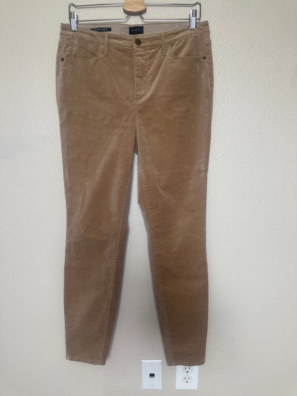Talbots 94% Cotton 2% Spandex 4% Other Fibers Women's Size 8 Tan and Gold Corduroy Skinny Pants