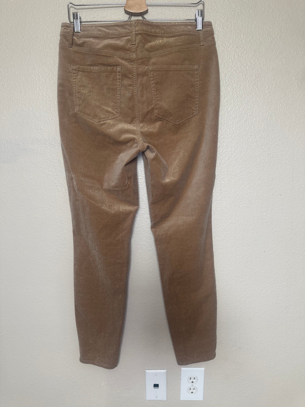 Talbots 94% Cotton 2% Spandex 4% Other Fibers Women's Size 8 Tan and Gold Corduroy Skinny Pants