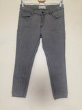 Free People 98% Cotton 2% Spandex Women's Size 29 Grey Skinny Jeans With Black Stitching