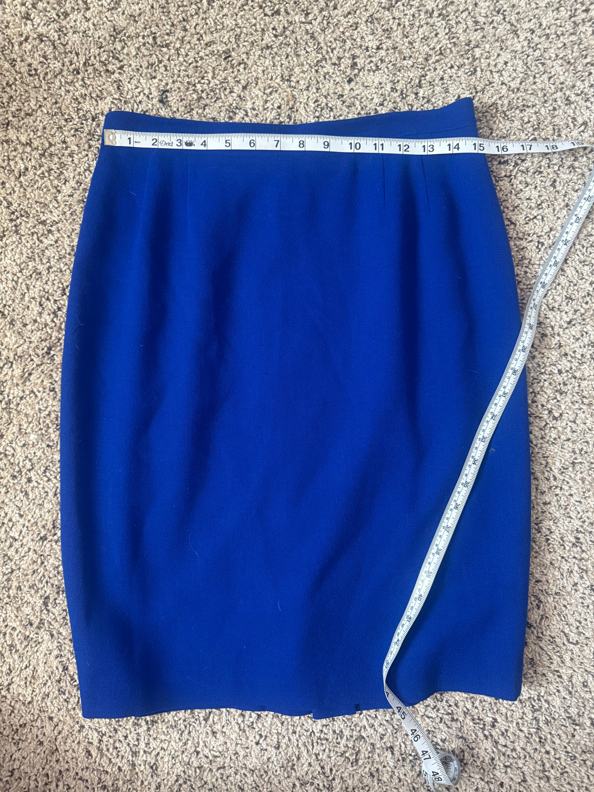 Kasper & Company 98% Wool 2% Lycra Women's 12 Royal Blue Pencil Skirt