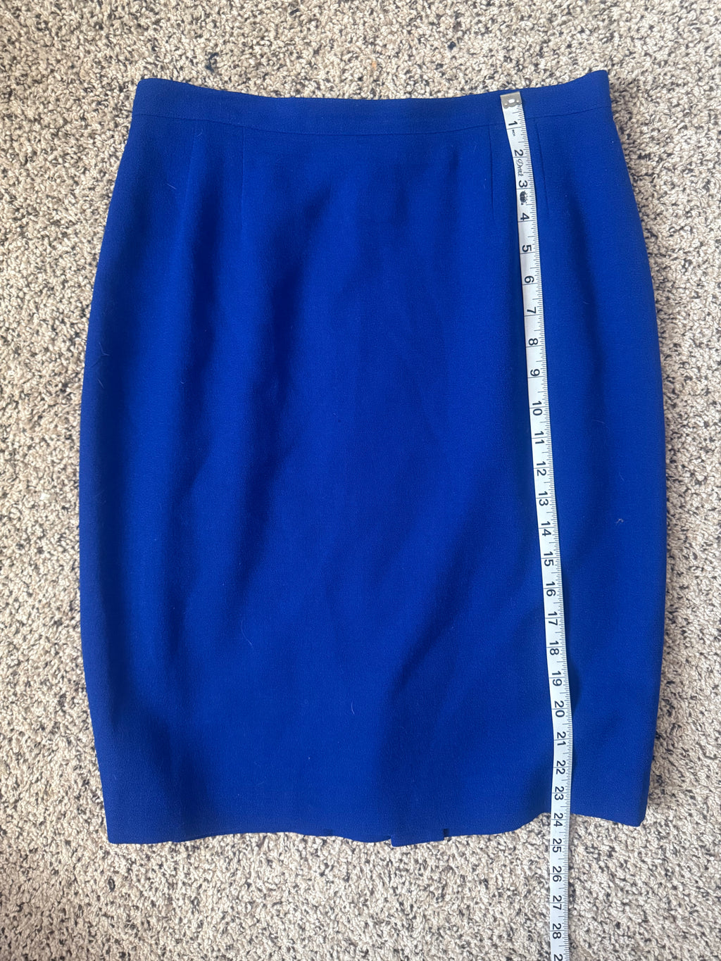 Kasper & Company 98% Wool 2% Lycra Women's 12 Royal Blue Pencil Skirt