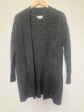 Orvis 90% Wool 10% Cashmere Women's XS Dark Gray Long Cardigan With Light Brown Specks