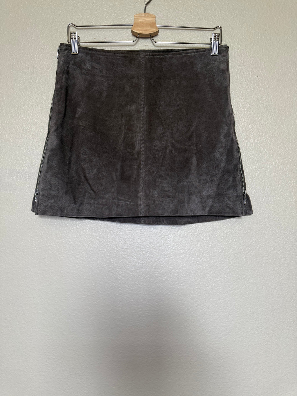 Blanknyc 100% Genuine Leather Size 29 Dark Grey Mini Skirt