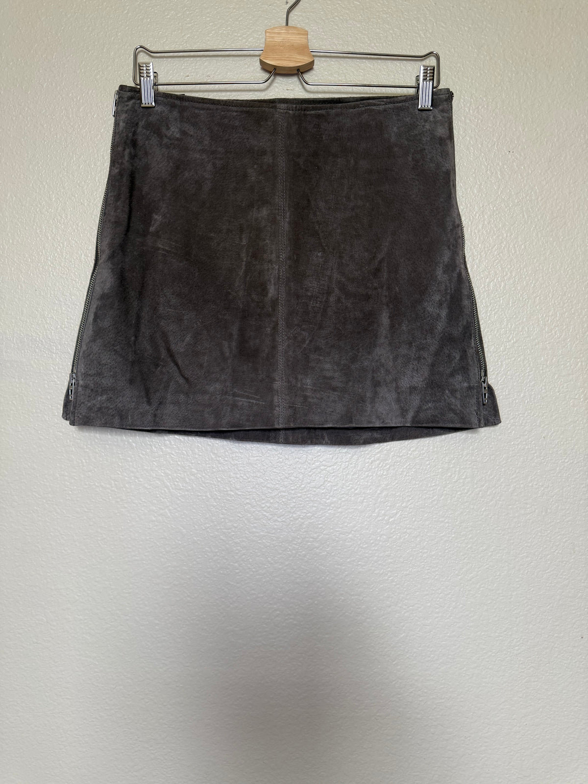Blanknyc 100% Genuine Leather Size 29 Dark Grey Mini Skirt