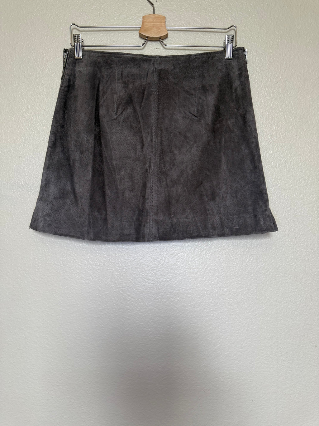 Blanknyc 100% Genuine Leather Size 29 Dark Grey Mini Skirt