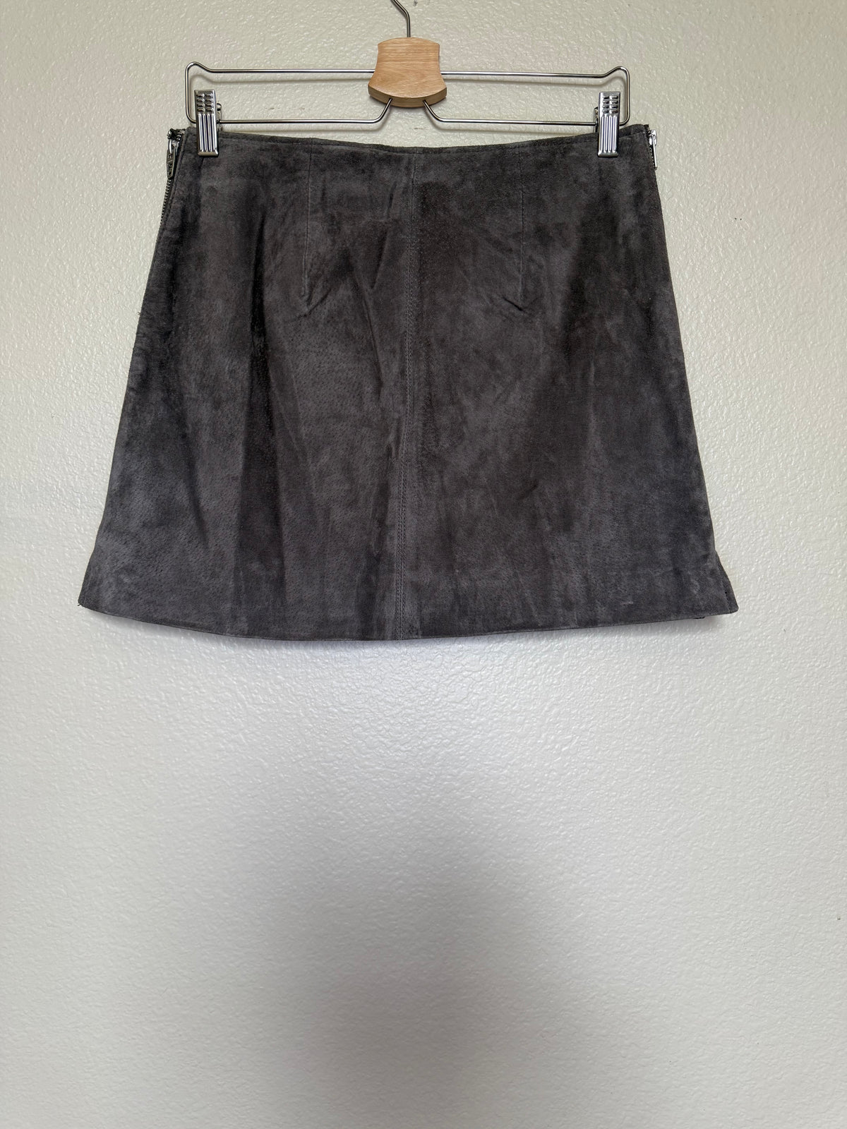 Blanknyc 100% Genuine Leather Size 29 Dark Grey Mini Skirt