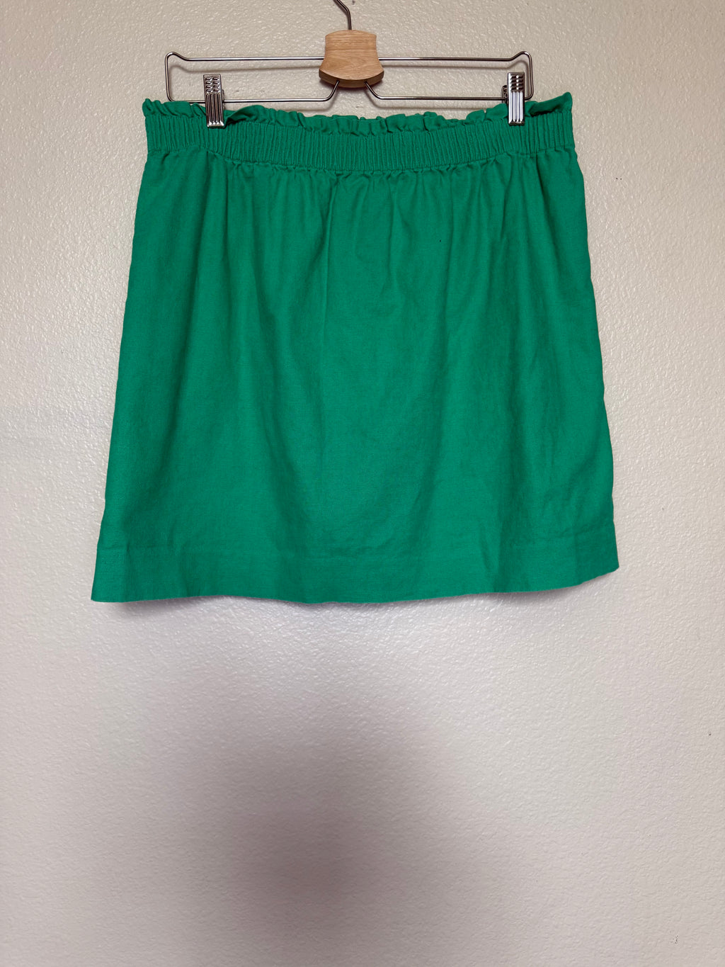 J. Crew 55% Linen 45% Cotton Women's Size 14 Green Mini Skirt