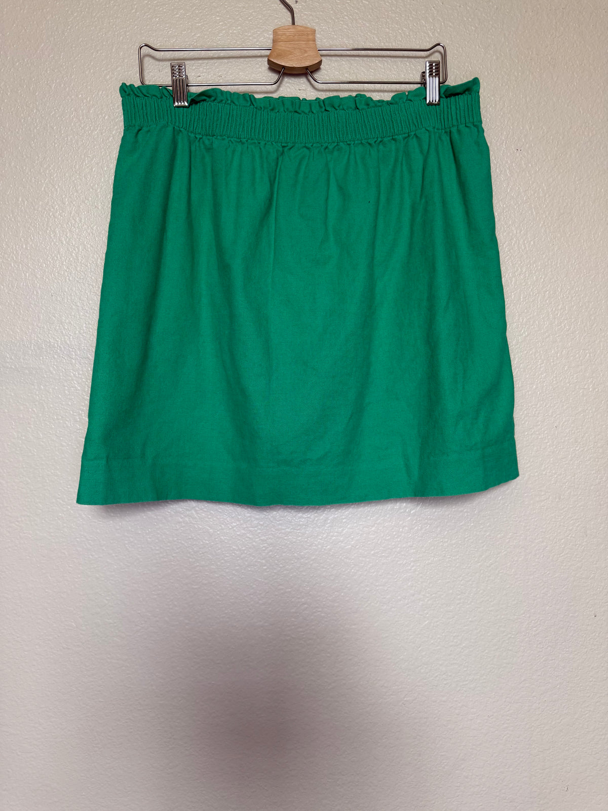 J. Crew 55% Linen 45% Cotton Women's Size 14 Green Mini Skirt