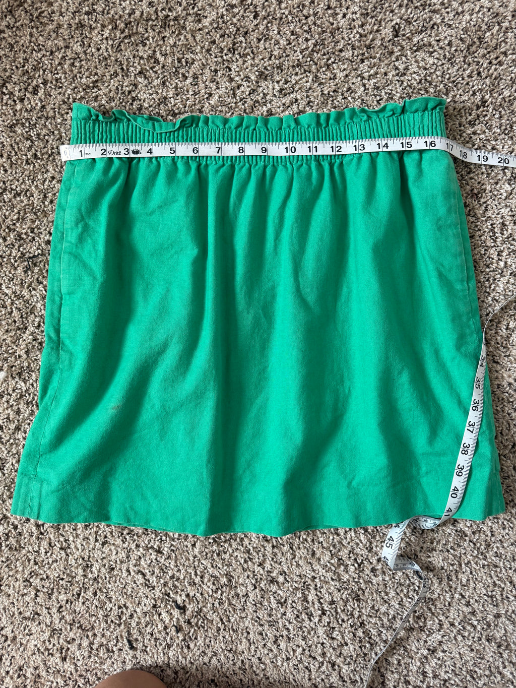 J. Crew 55% Linen 45% Cotton Women's Size 14 Green Mini Skirt