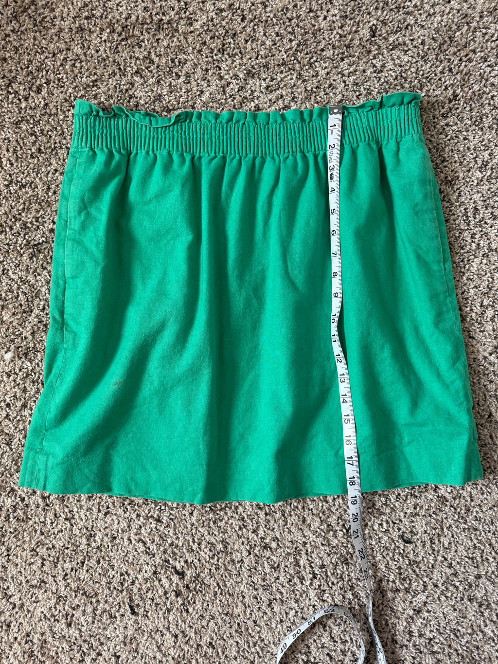 J. Crew 55% Linen 45% Cotton Women's Size 14 Green Mini Skirt