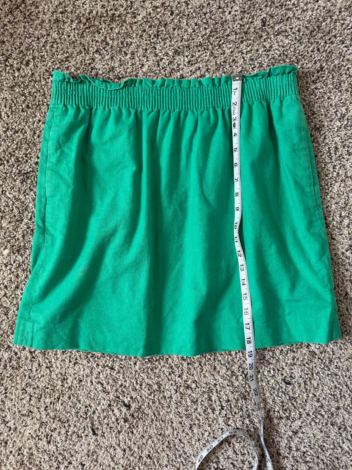 J. Crew 55% Linen 45% Cotton Women's Size 14 Green Mini Skirt