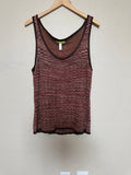 Sigrid Olsen 100% Rayon/Viscose XL Brown and Pink Knit Tank Top