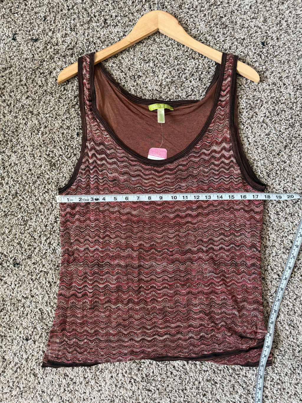 Sigrid Olsen 100% Rayon/Viscose XL Brown and Pink Knit Tank Top