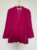 Chaus 100% Merino Wool Size 10 Fuchsia Blazer