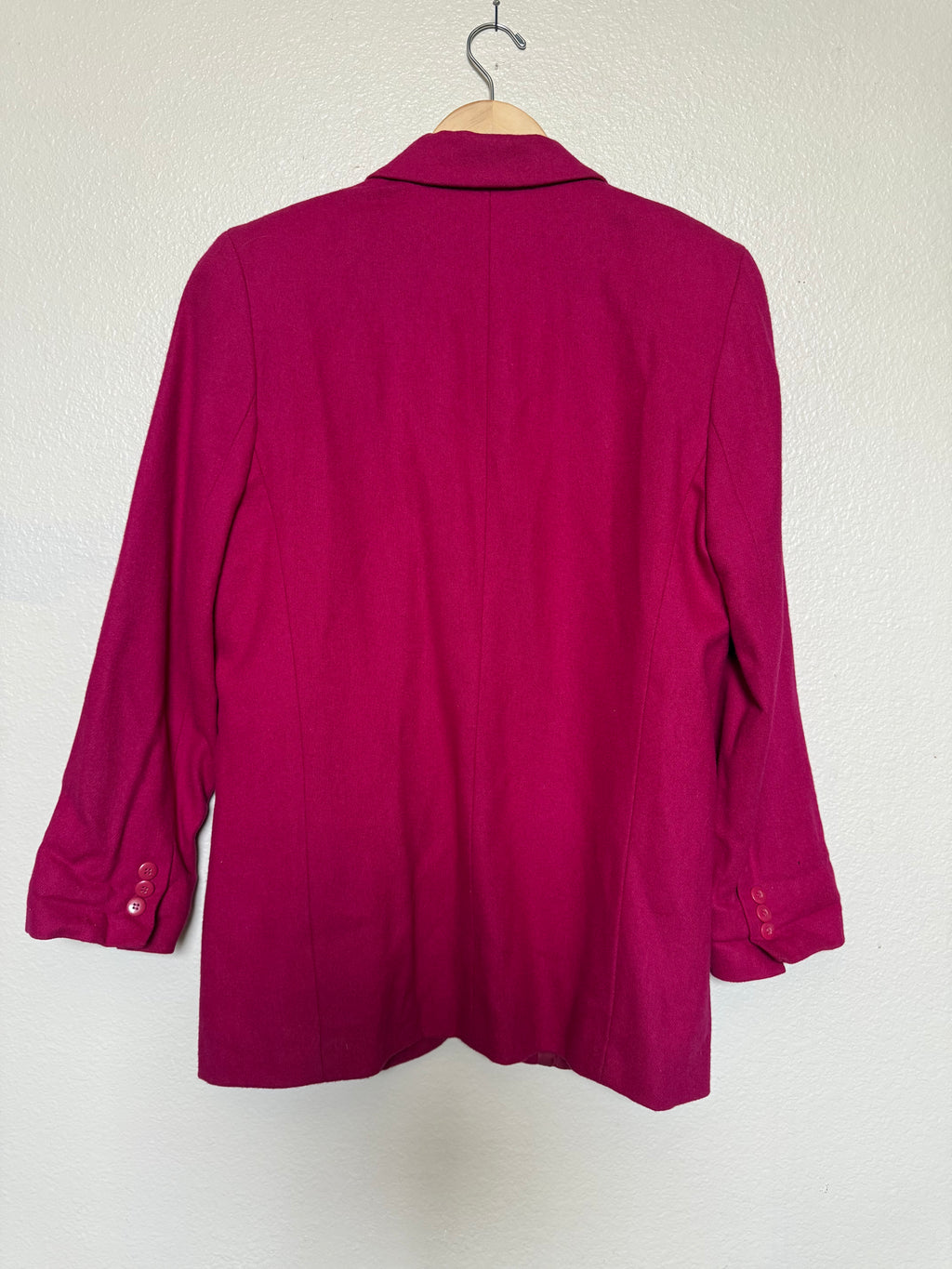 Chaus 100% Merino Wool Size 10 Fuchsia Blazer