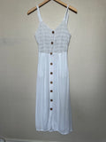 Jessica Simpson 100% Viscose M White Button Down Sundress