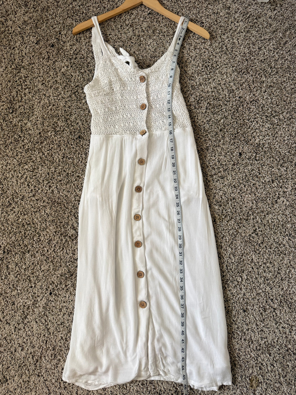 Jessica Simpson 100% Viscose M White Button Down Sundress
