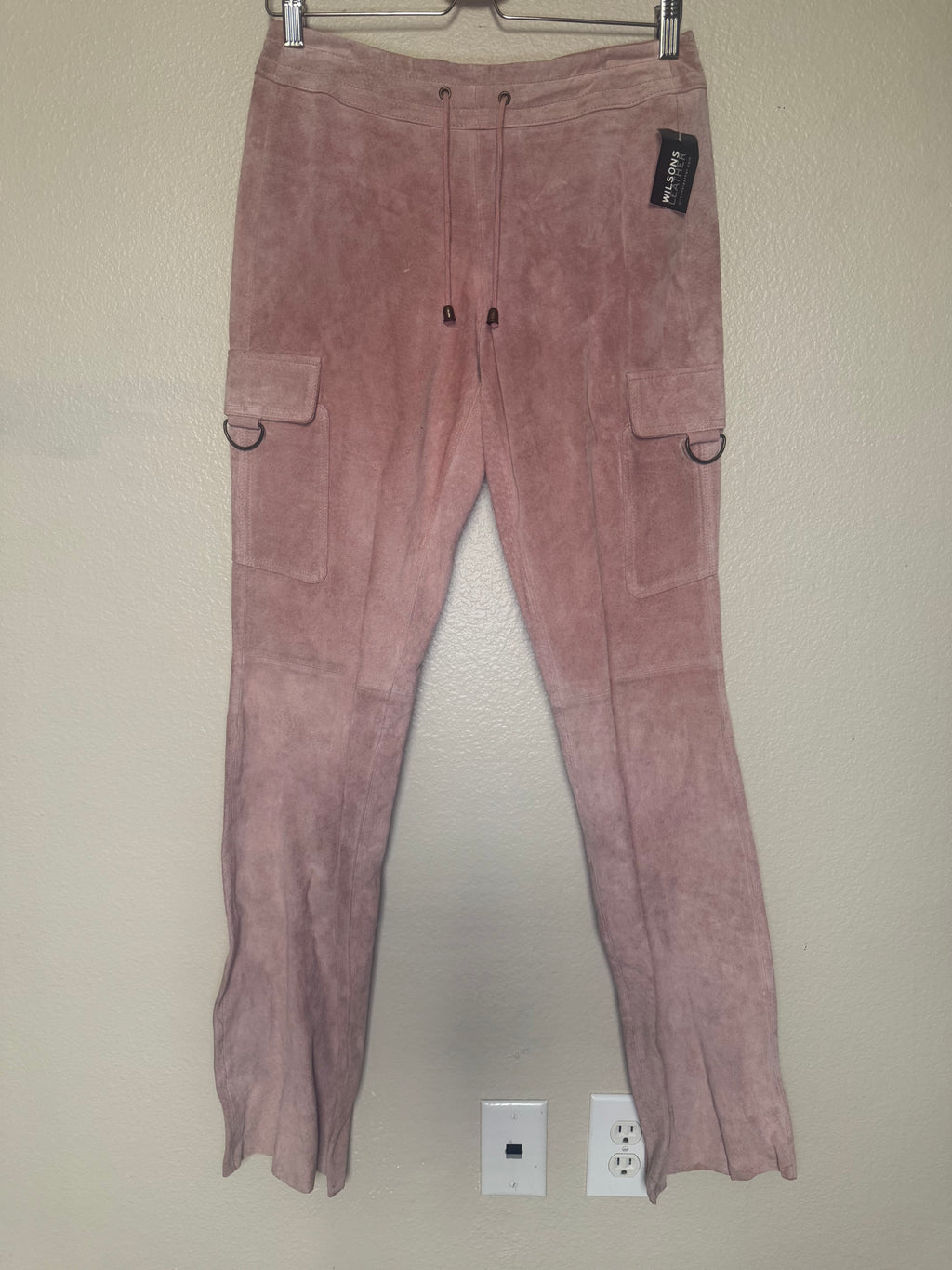 Wilsons Leather 100% Genuine Leather Size 8 Baby Pink Straight Leg Pants