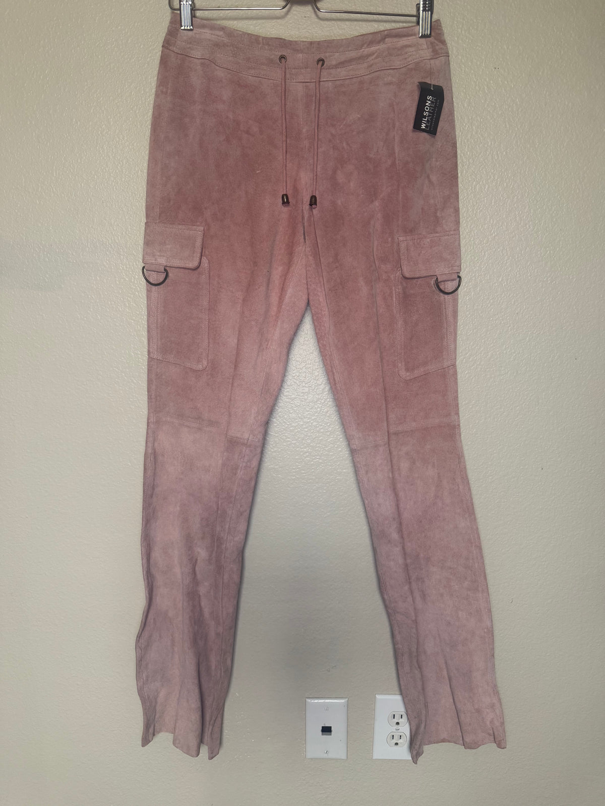 Wilsons Leather 100% Genuine Leather Size 8 Baby Pink Straight Leg Pants