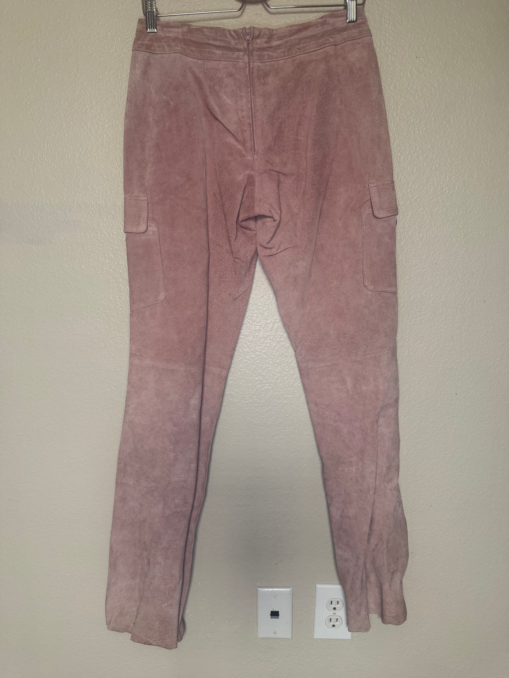 Wilsons Leather 100% Genuine Leather Size 8 Baby Pink Straight Leg Pants