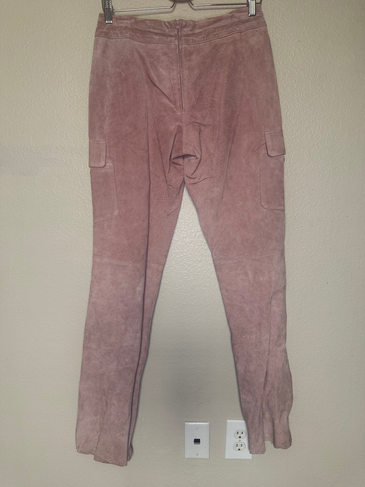 Wilsons Leather 100% Genuine Leather Size 8 Baby Pink Straight Leg Pants