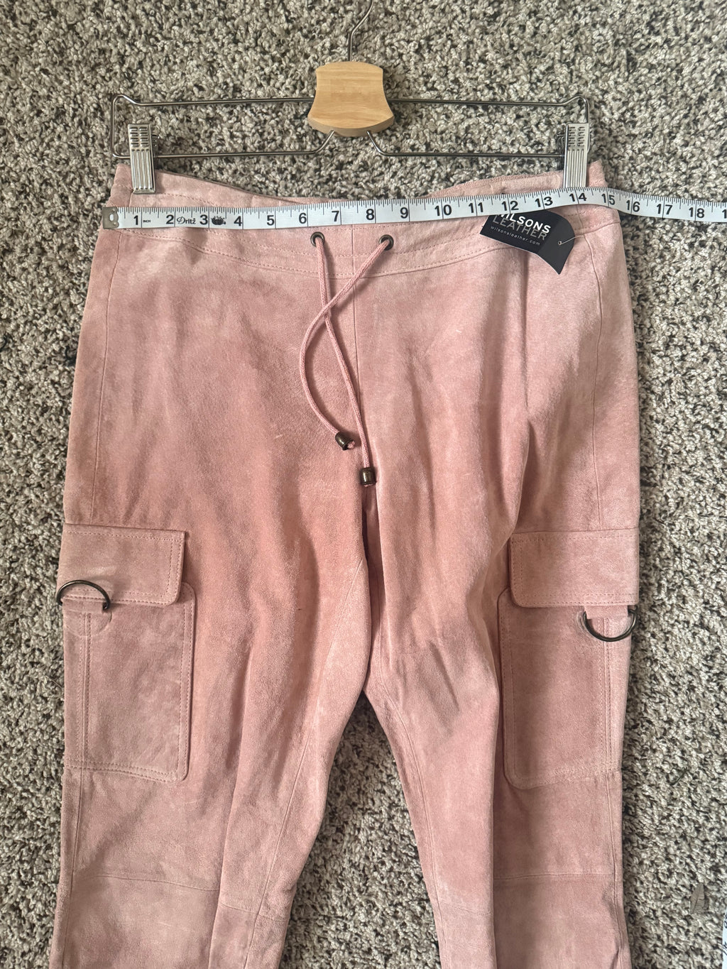 Wilsons Leather 100% Genuine Leather Size 8 Baby Pink Straight Leg Pants