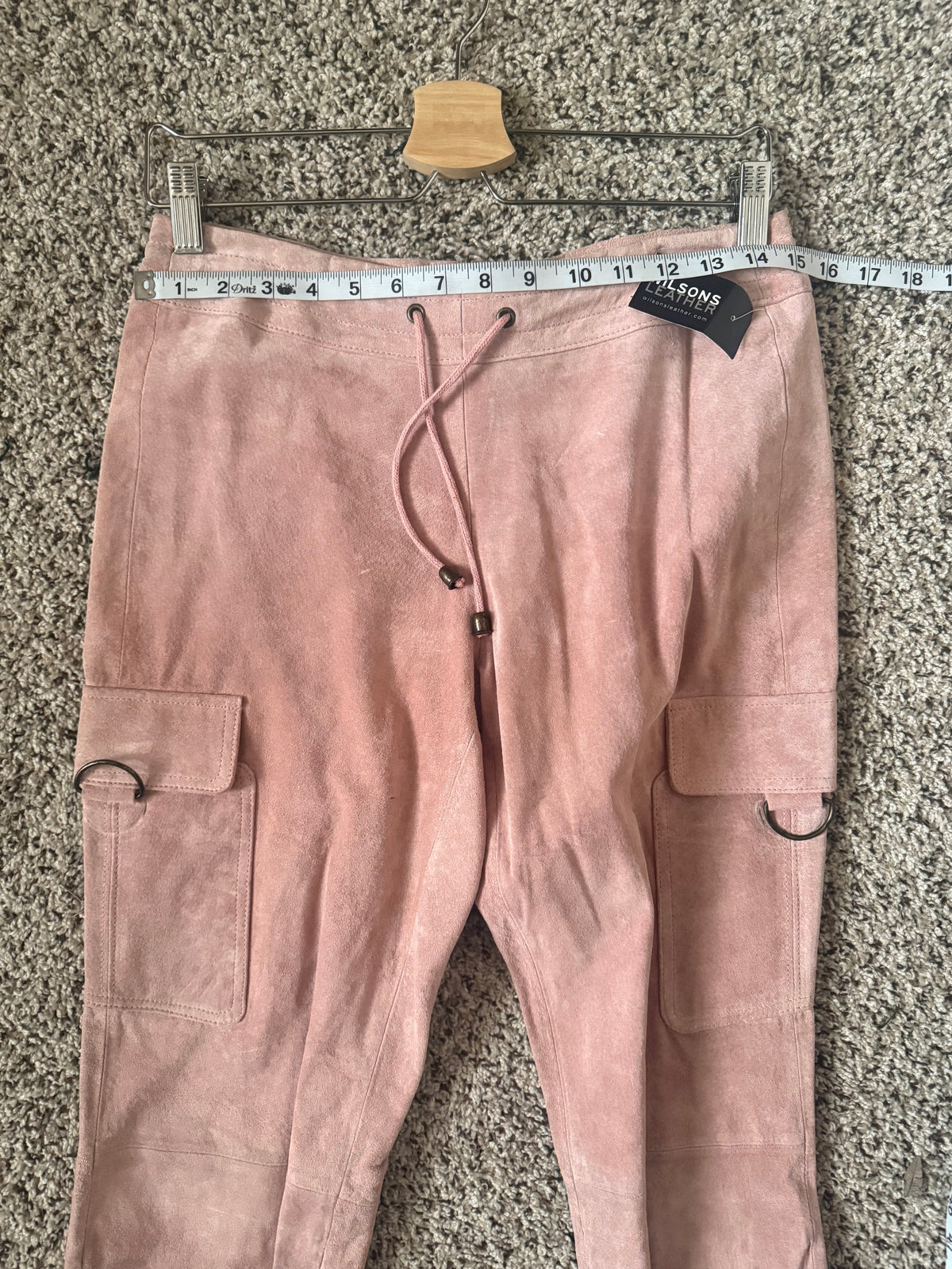 Wilsons Leather 100% Genuine Leather Size 8 Baby Pink Straight Leg Pants