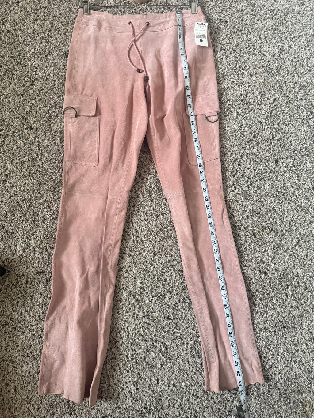 Wilsons Leather 100% Genuine Leather Size 8 Baby Pink Straight Leg Pants