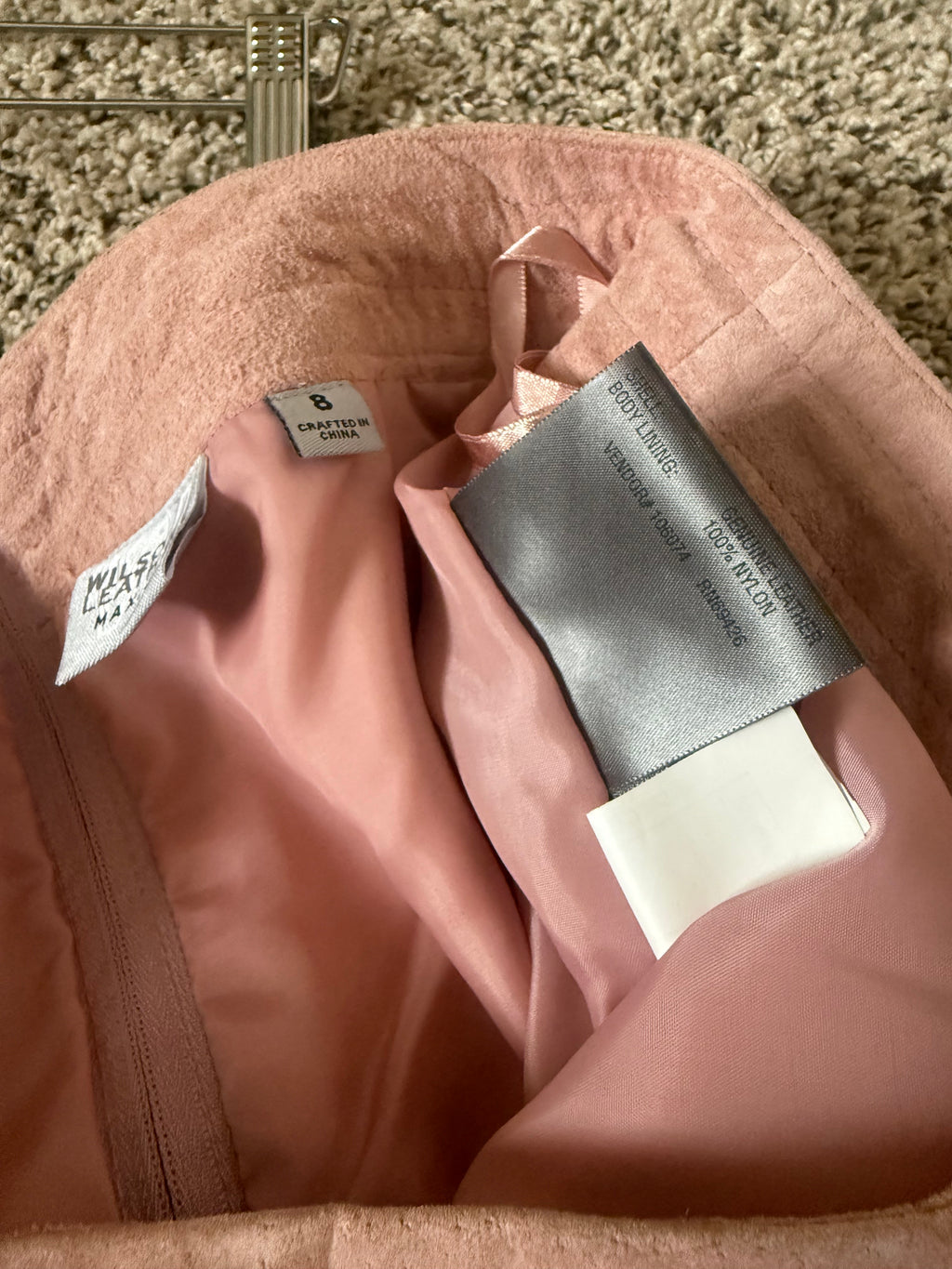 Wilsons Leather 100% Genuine Leather Size 8 Baby Pink Straight Leg Pants