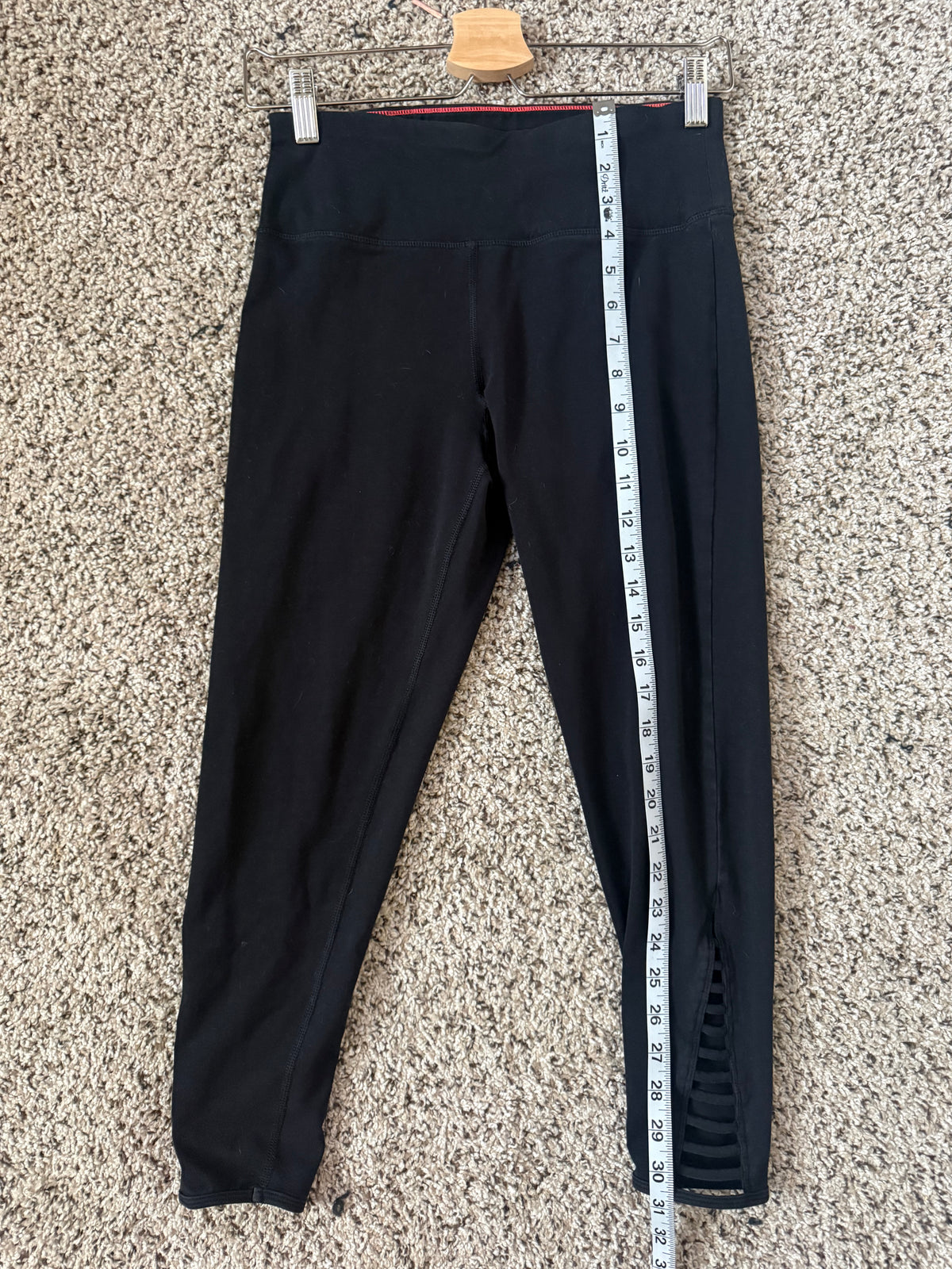 Calvin Klein 90% Cotton 10% Spandex M Black Capri Legging