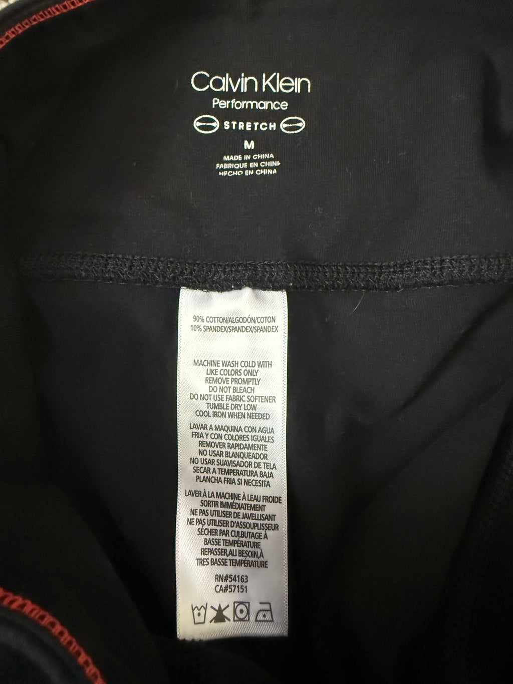 Calvin Klein 90% Cotton 10% Spandex M Black Capri Legging