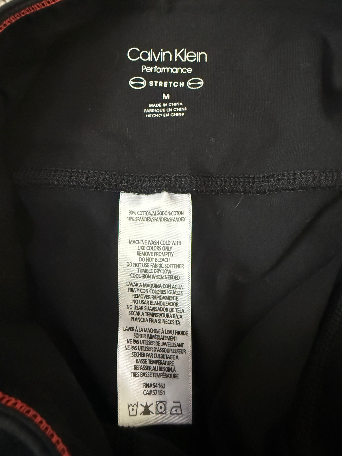Calvin Klein 90% Cotton 10% Spandex M Black Capri Legging