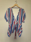 Charlette Russe 100% Rayon M Red White and Blue Cover-Up