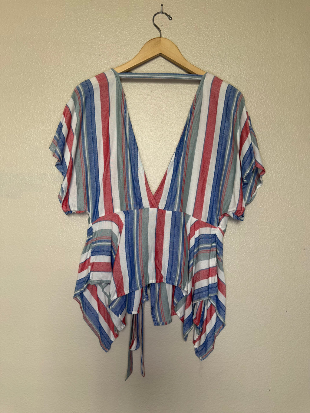 Charlette Russe 100% Rayon M Red White and Blue Cover-Up