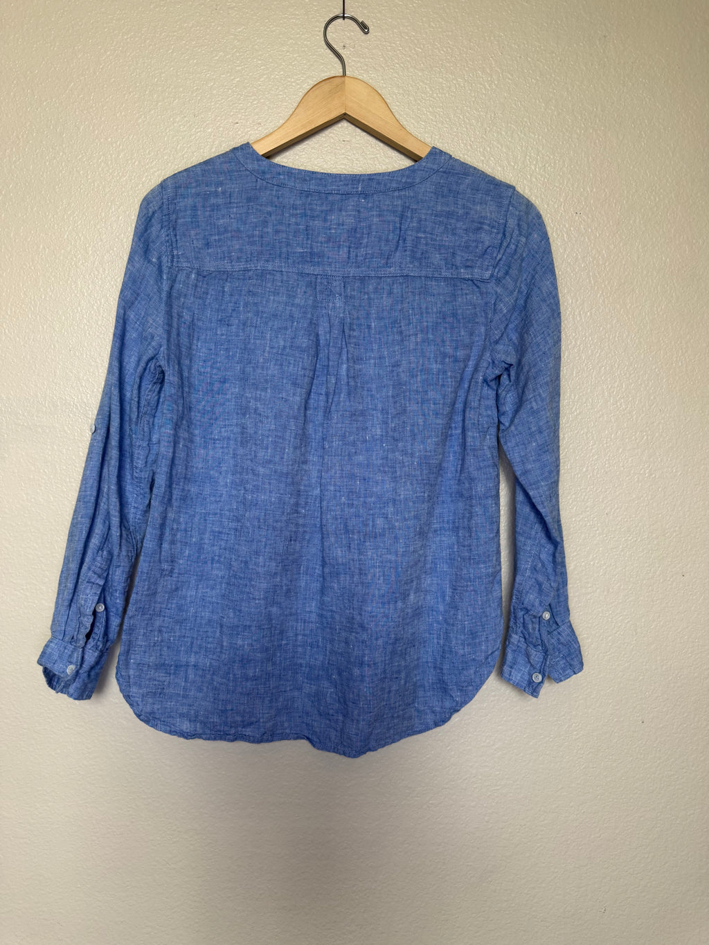 Talbots 100% Linen Sp Denim-Colored Long Sleeve