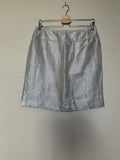 Jon Rickie Freeman 54% Linen 43% Cotton 3% Metallic Size 10 Light Tan Pearl/Metallic Pencil Skirt