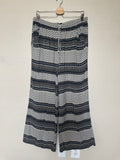 American Eagle 100% Viscose L Blue and Off-White Striped Pajama Pants