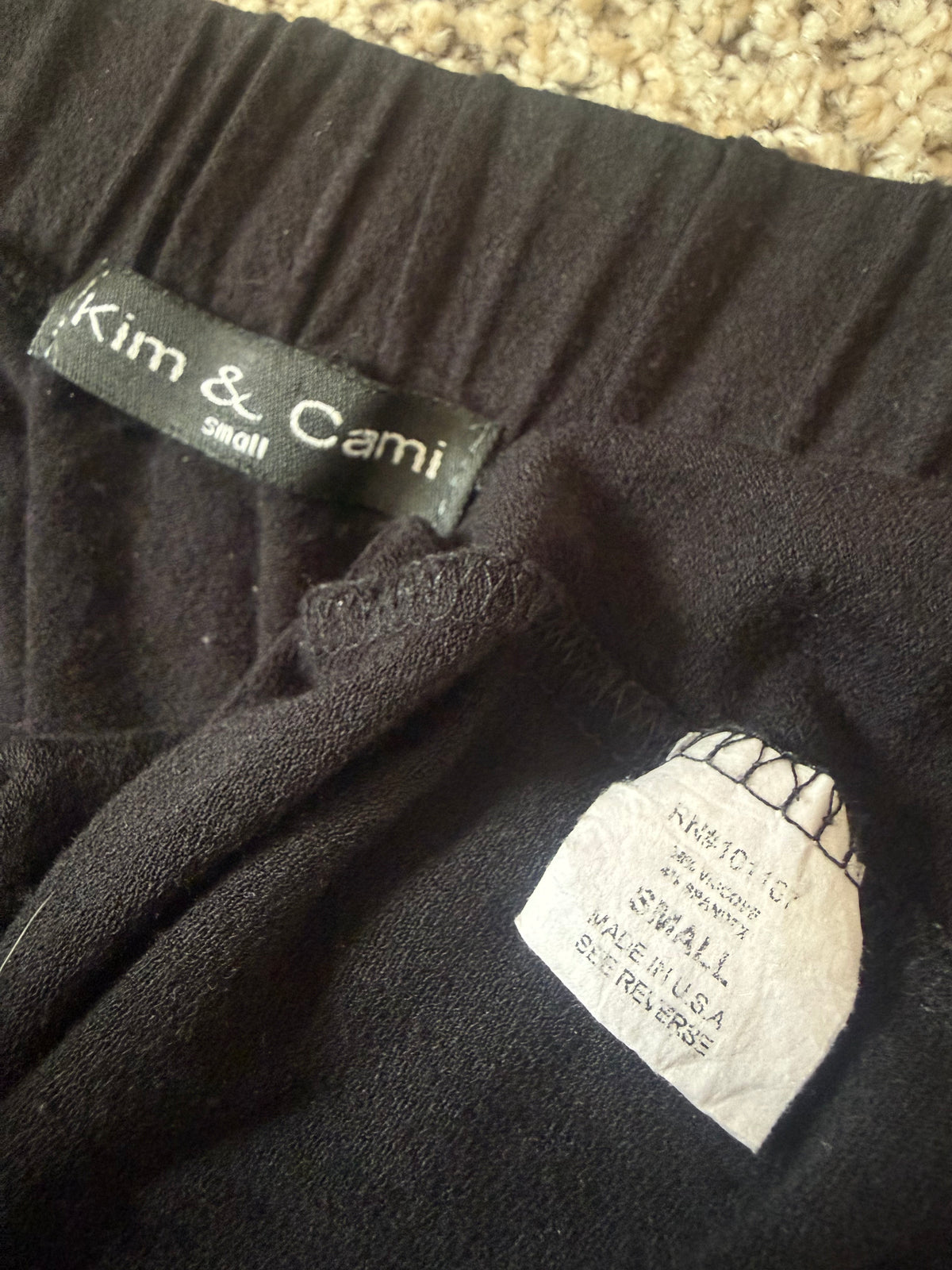 Kim & Cami 100% Viscose S Black Off the Shoulder Top