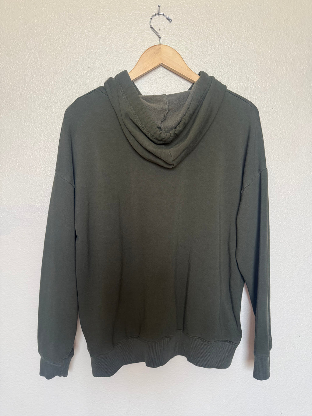 Buffalo David Bitton 70% Viscose 16% Cotton 11% Polyester 3% Elastane M Forest Green With White Drawstring Hoodie
