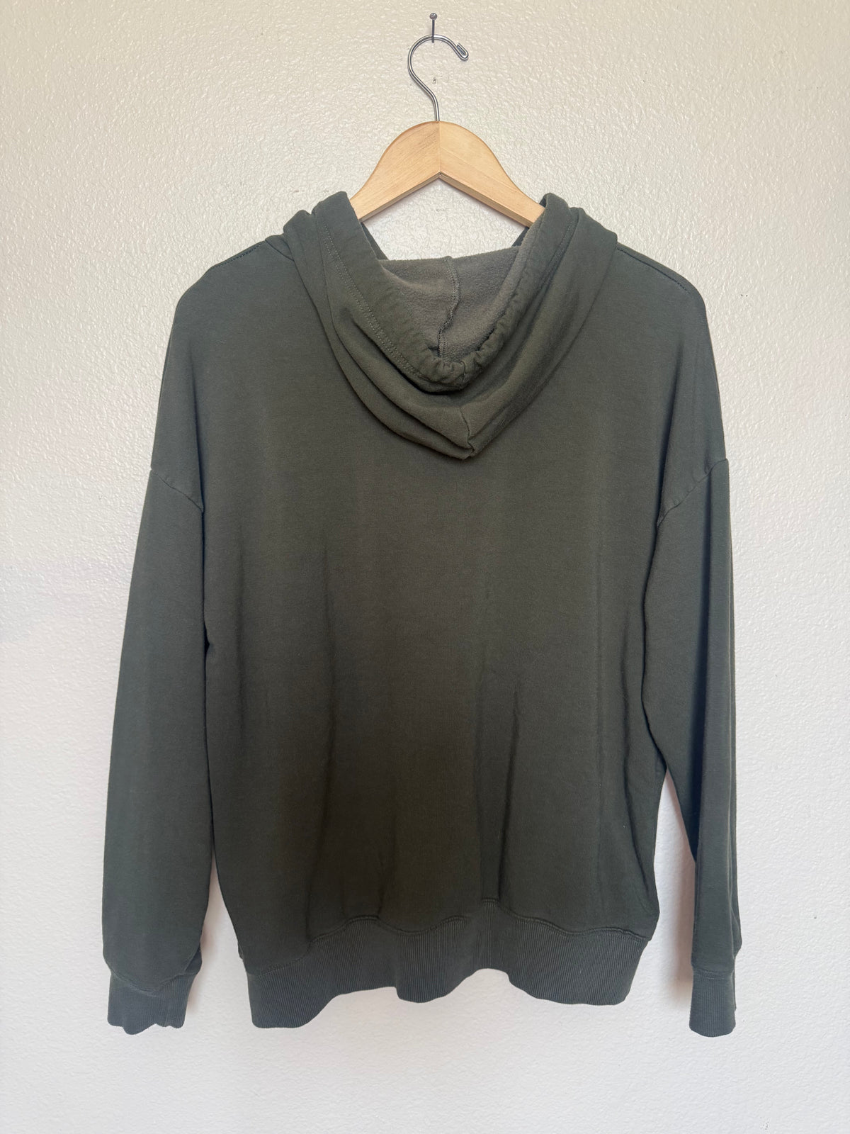 Buffalo David Bitton 70% Viscose 16% Cotton 11% Polyester 3% Elastane M Forest Green With White Drawstring Hoodie
