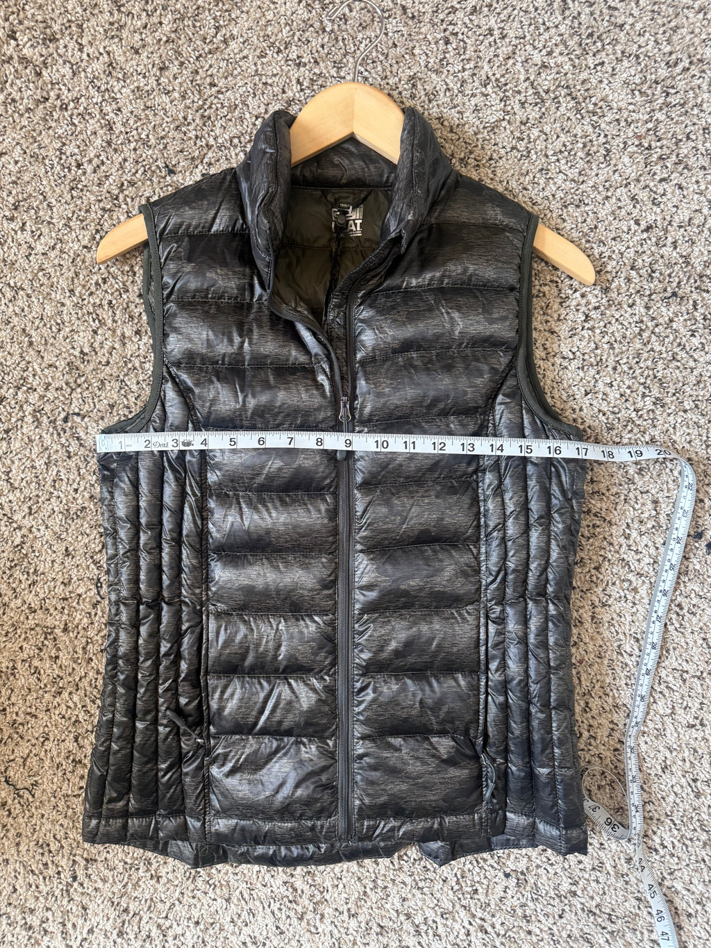 32 Degree Heat 90% Down 10% Feathers S Forest Green Army Print Packable Down