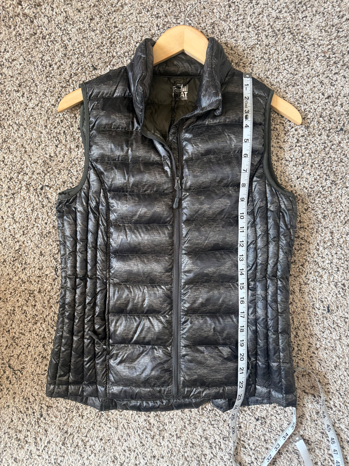 32 Degree Heat 90% Down 10% Feathers S Forest Green Army Print Packable Down