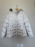 Larry Levine 50% Down 50% Waterfowl XL White Hooded Puffer Coat