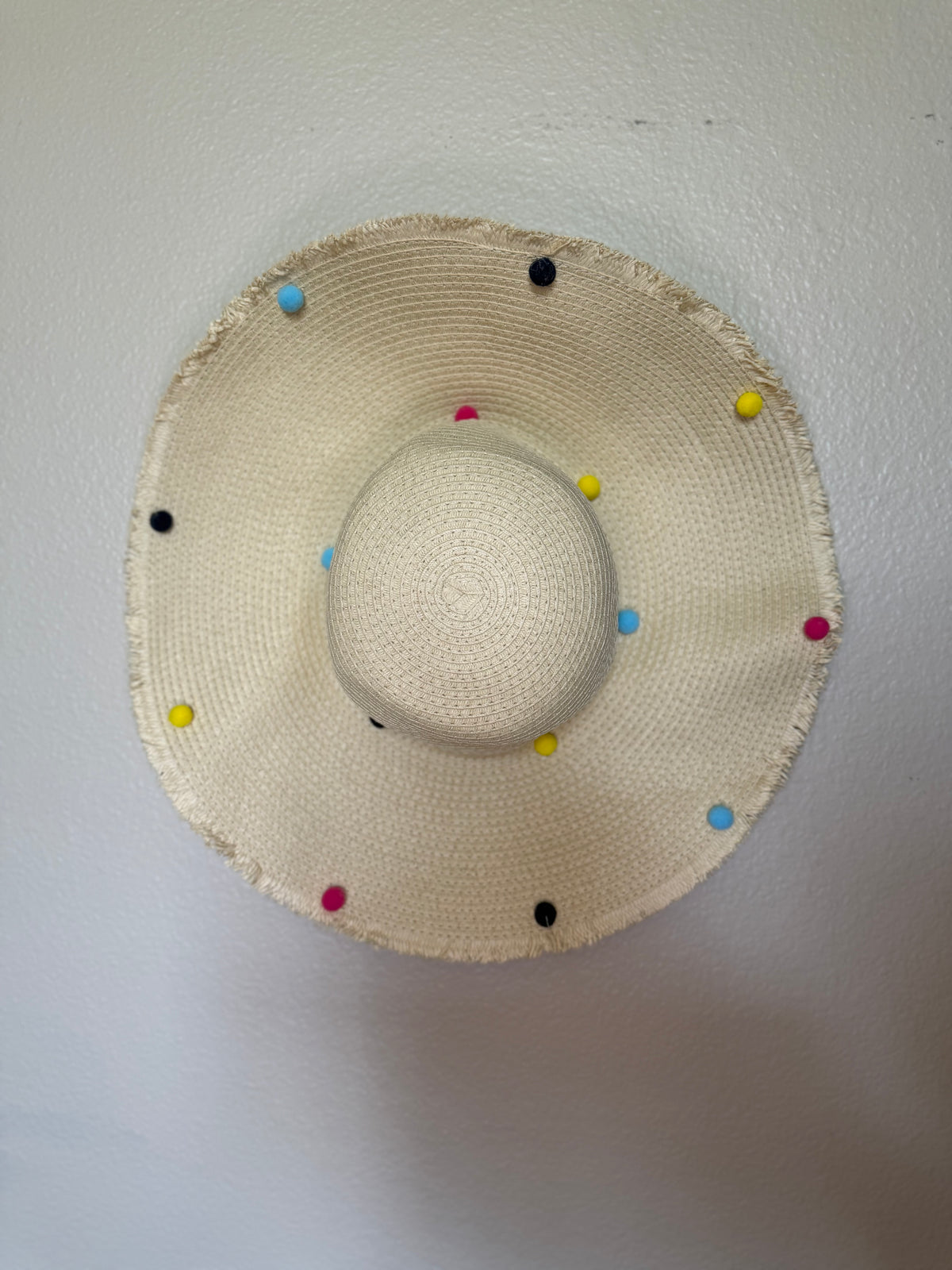 Shiraleah Chicago 100% Paper Hat with Colorful Pom Poms