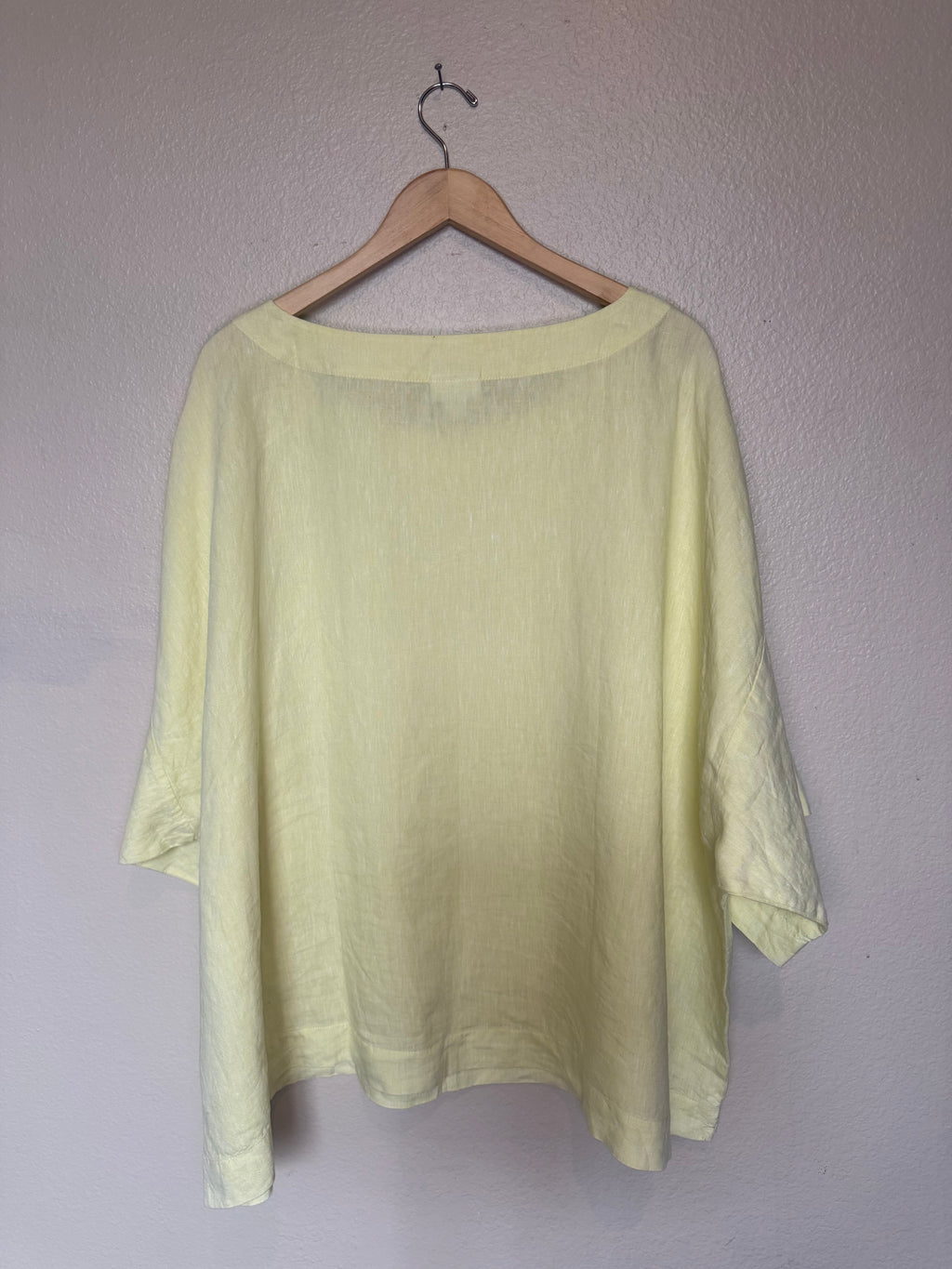 Pure Jill 100% Linen 3X Pastel Yellow Short Sleeve Crew Neck