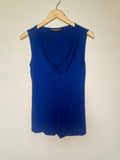 The Pyramid Collection 92% Rayon 8% Spandex S Royal Blue Cowl Neck Tank Top