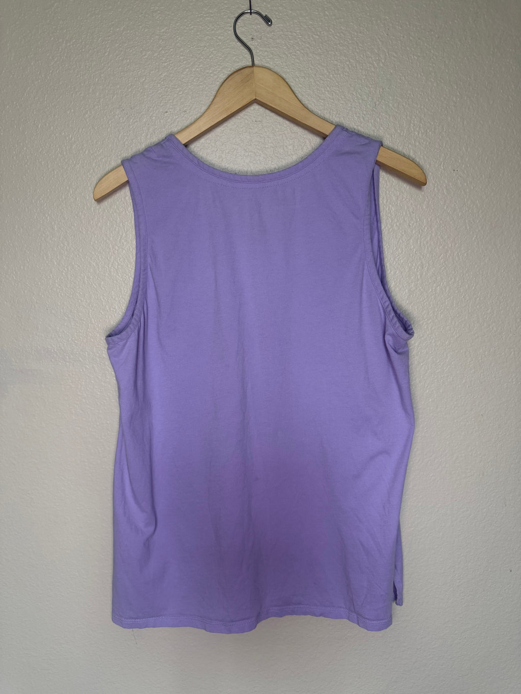 Carole Hochman 100% Cotton L Pastel Purple V-Neck Tank Top