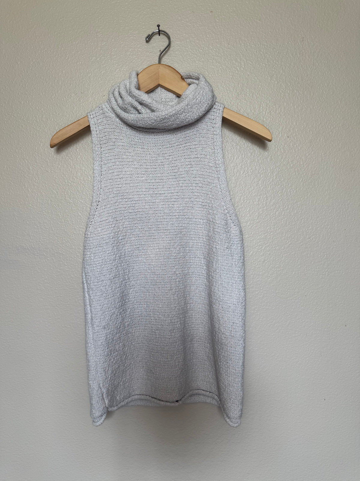 Velvet Heart 100% Cotton L Off White Turtleneck Tank Top