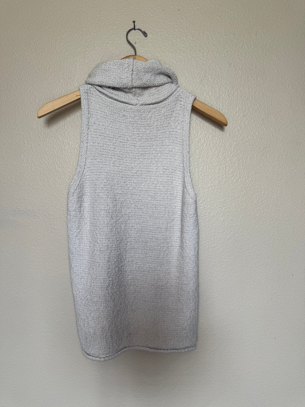 Velvet Heart 100% Cotton L Off White Turtleneck Tank Top